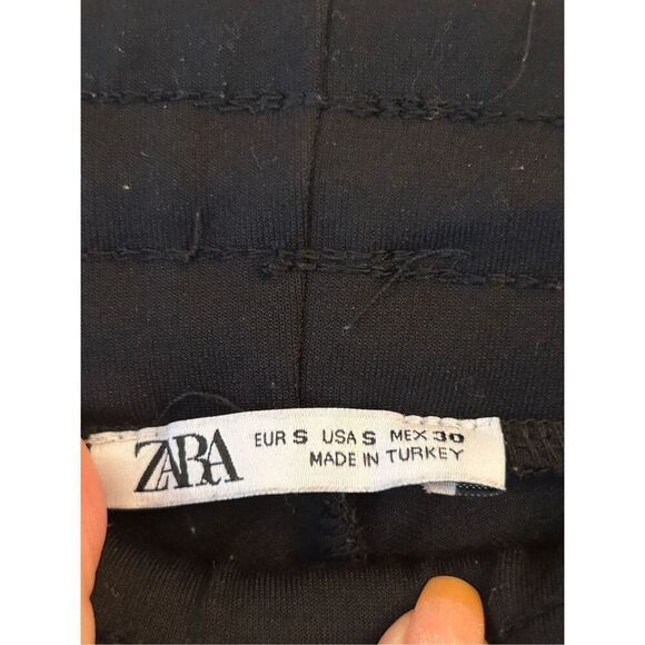 Zara Pull-on Jogger Pants size S black work casual - Picture 4 of 8